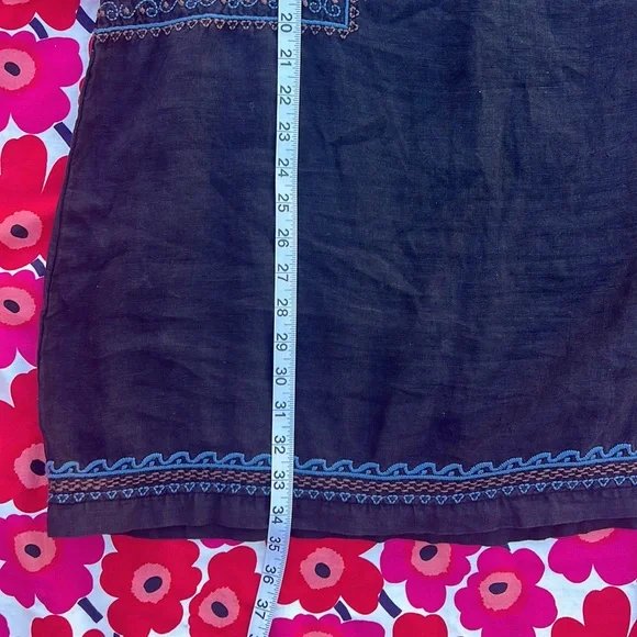 🌺 Johnny Was Boho Floral Embroidered Short Sleeve Linen Mini Dress 🌺 - Picture 9 of 13